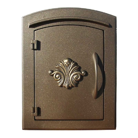 Qualarc Drop Chute Mailbox w/"Decorative Scroll Logo" Faceplate, Bronze MAN-S-1401-BZ